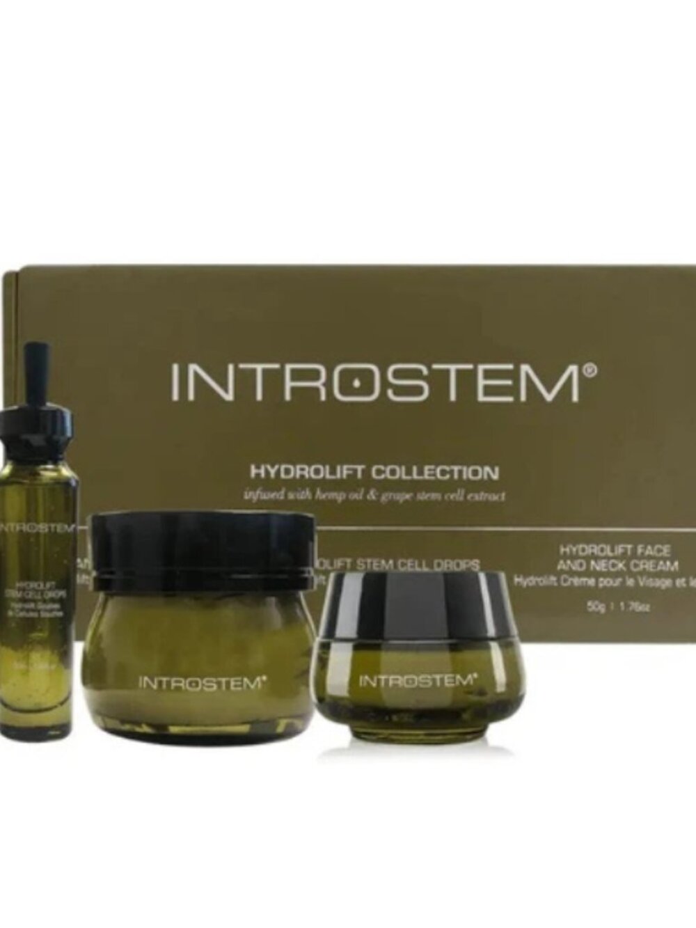 INTROSTEM HYDROLIFT COLLECTION-TRANSFORMING MASK+STEM CELL DROPS+FACE&NECK CREAM